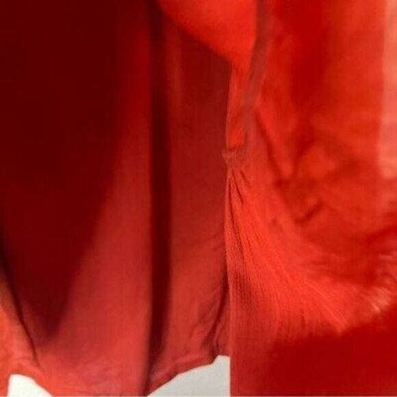 INA [i:na] Womens‎ Crochet Lace Yoke Dress Size M Red Sleeveless Flounce Hem - Picture 8 of 8